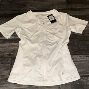 Women's White Zip-Up Top